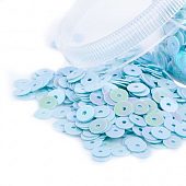 Пайетки 4 мм. голубые