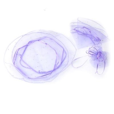 Мешочек из органзы маленький фиолетовый с блестками