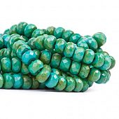 Бирюза граненая зеленая - бусина пончик, 8х4 мм.