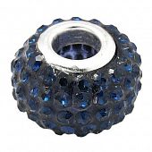 Бусина PNDR со стразами темно-синяя