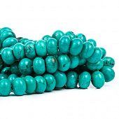 Бирюза - бусина пончик, 14x9 мм.