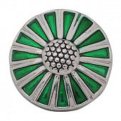 Кнопка Chunk "Календула" зеленая сереб.