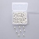 Комплект замков лобстер в пластиковом контейнере 100 шт., серебро