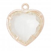 Подвеска "CRYSTALS" прозрачная сердце (золот.)