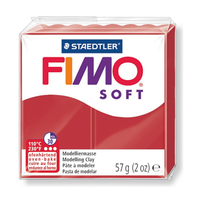 Полимерная глина FIMO soft, рождественский красный (2p)