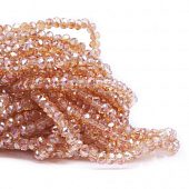 Бусина - рондель граненая светло-оранжевая, 2,5х2 мм.