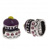 Бусина PNDR "Пироженое с кремом" фиолетовая