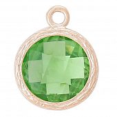 Подвеска "CRYSTALS" салатовая круг 17х14 мм.