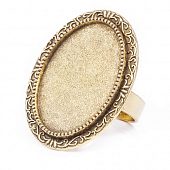 Основа для кольца "Винтажная рамка" (вн. разм. 25х18 мм.) золот.